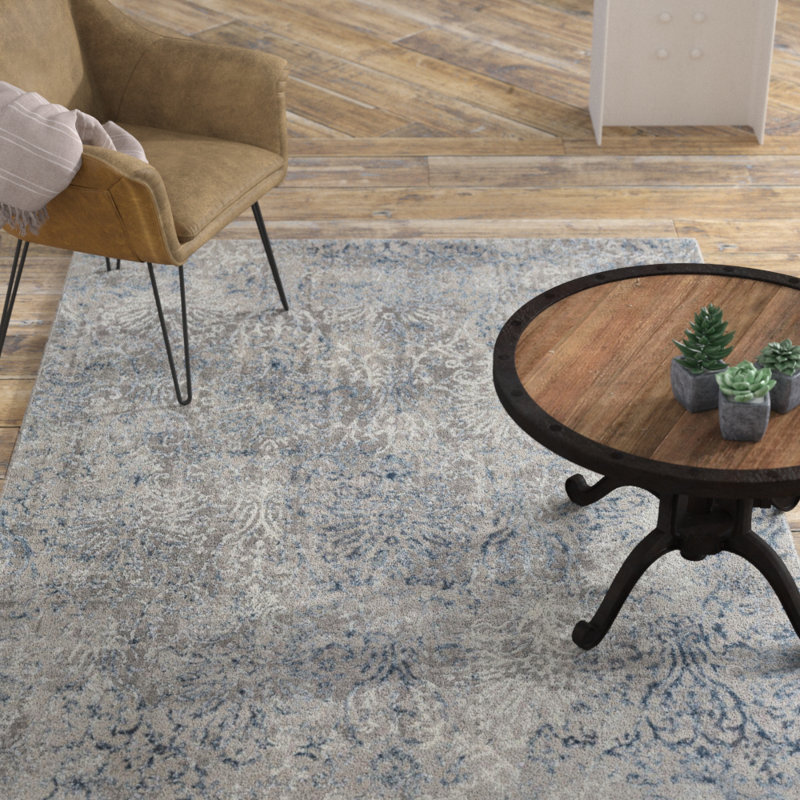 Williston Winchester Distressed Navy/Denim Area Rug & Reviews